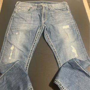 True Religion Boot Cut Jeans Natural Prem Flap Pockets-Body Rinse- Size 36